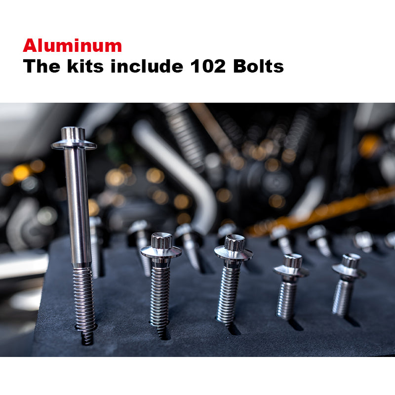 Motorcycle Titanium Alloy 102 Engine Bolts PB Style Screw Set for M8 Touring Softail 121 Road Glide CVO Accessory