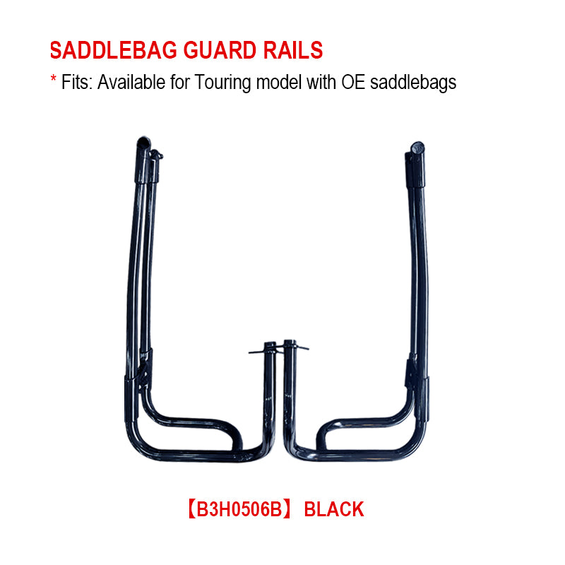 SADDLEBAG GUARD RAILS Available for Harleyy Touring Model With OE Saddlebag Guard Rails Surround the Lower Portion of the Bag