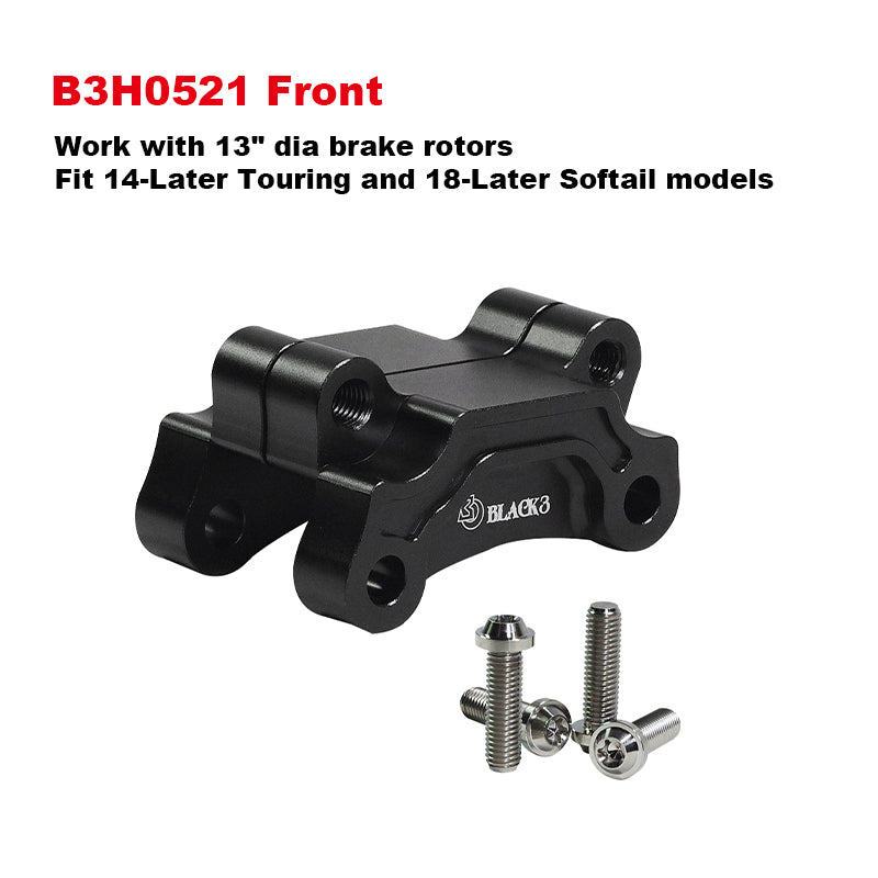 HD 11.5-14 13mm Dia Brake Rotors 108mm Front Rear Radial Brake Caliper Mounts CNC Aluminum Metal Fit 14-up Touring 18-up Softail
