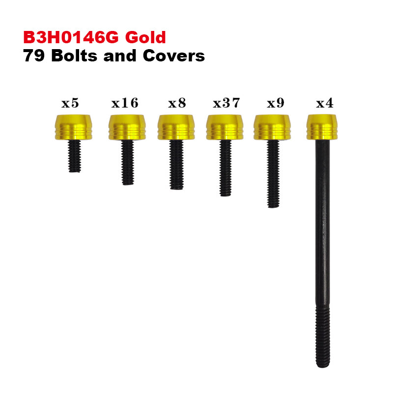 Premium Motorcycle Frame & Body Parts Screw Set with Stylish Trim Caps Customized MULTI- COLOR HARDWARE KIT Screws and Caps