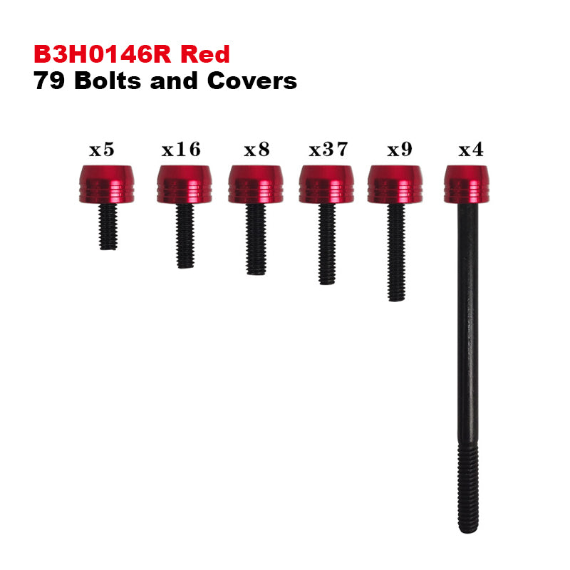 Premium Motorcycle Frame & Body Parts Screw Set with Stylish Trim Caps Customized MULTI- COLOR HARDWARE KIT Screws and Caps