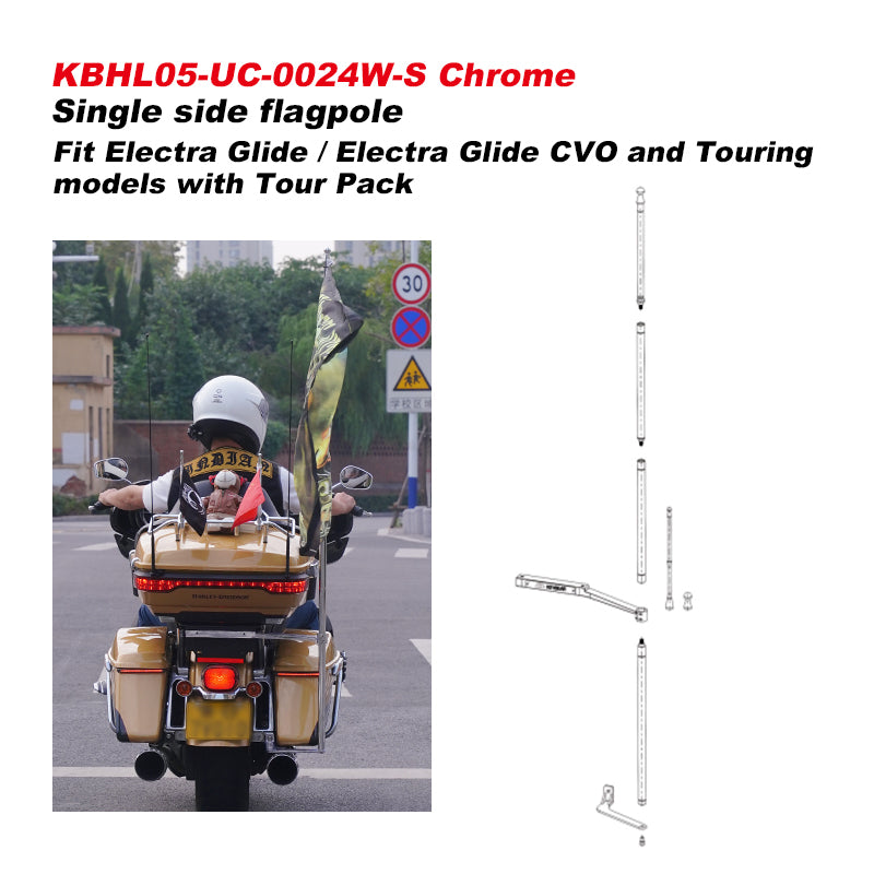 HD Touring Electra Glide Wind-Resistant Flag Mounting New Single Side Flagpole Road Glide Street Glide Motorcycle Accessories