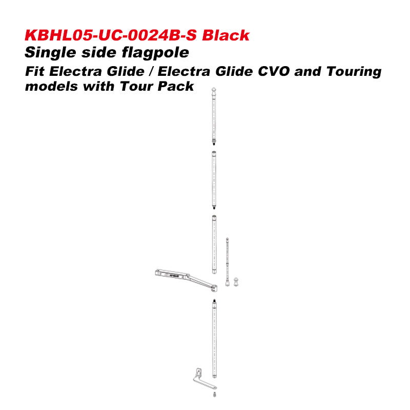 HD Touring Electra Glide Wind-Resistant Flag Mounting New Single Side Flagpole Road Glide Street Glide Motorcycle Accessories