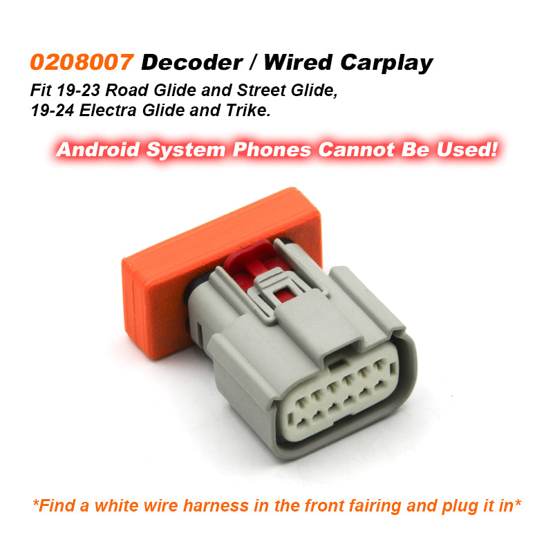 New HD 121 CVO Road/Street Glide Indian Goldwing Motorcycle with Carplay Fit Wireless Connectivity Bike CarPlay AI Box