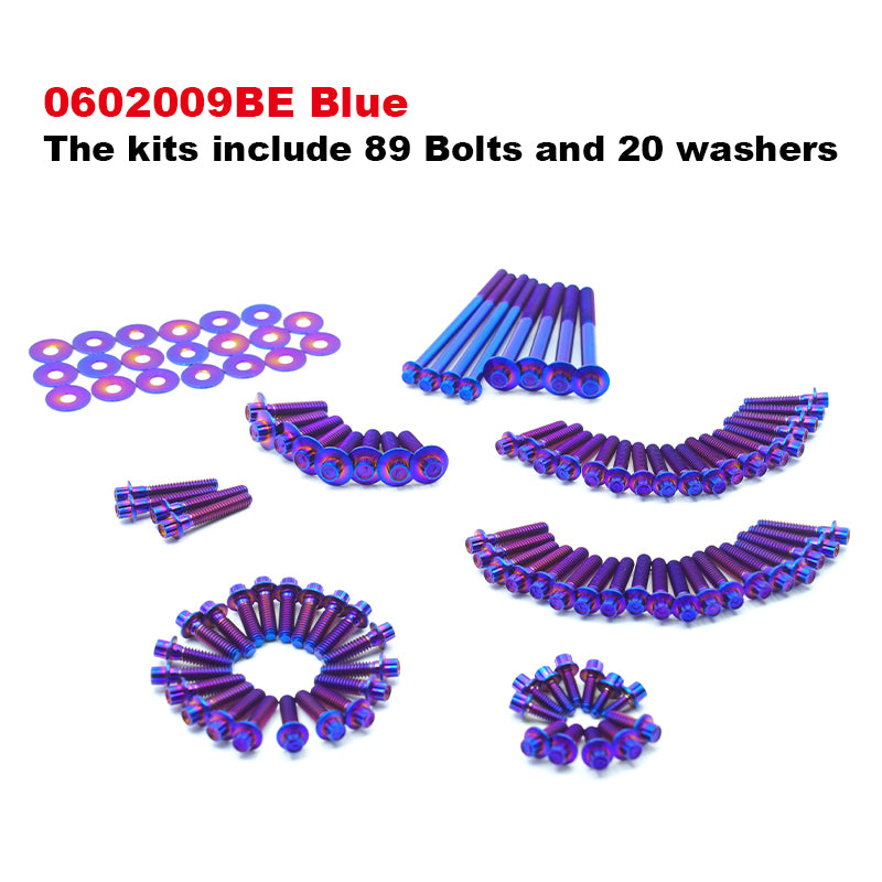 Motorcycle Titanium Alloy 102 Engine Bolts PB Style Screw Set for M8 Touring Softail 121 Road Glide CVO Accessory