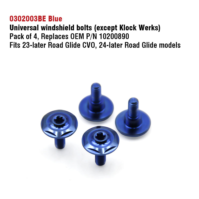 Chiefdom Windshield Titanium Alloy Bolts H-D 23-later 121 Road Glide CVO Motorcycle 24+ 117 Road Glide Klock Werks Screw