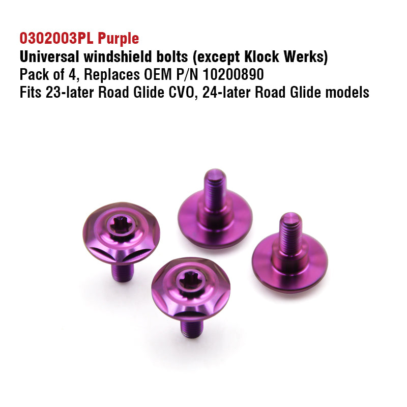 Chiefdom Windshield Titanium Alloy Bolts H-D 23-later 121 Road Glide CVO Motorcycle 24+ 117 Road Glide Klock Werks Screw