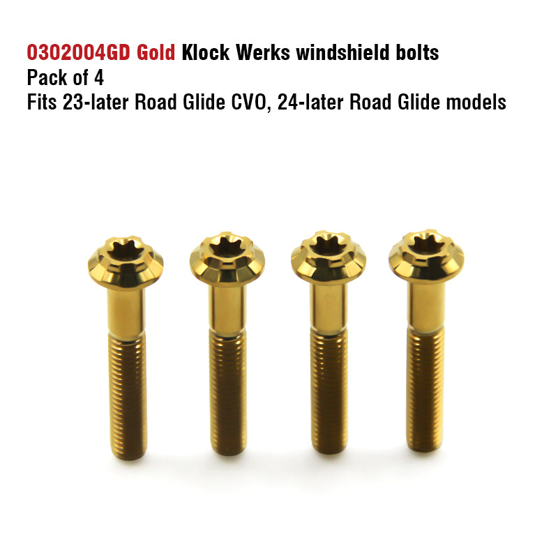 Chiefdom Windshield Titanium Alloy Bolts H-D 23-later 121 Road Glide CVO Motorcycle 24+ 117 Road Glide Klock Werks Screw