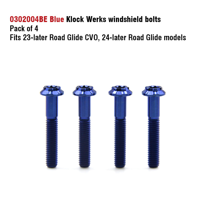 Chiefdom Windshield Titanium Alloy Bolts H-D 23-later 121 Road Glide CVO Motorcycle 24+ 117 Road Glide Klock Werks Screw