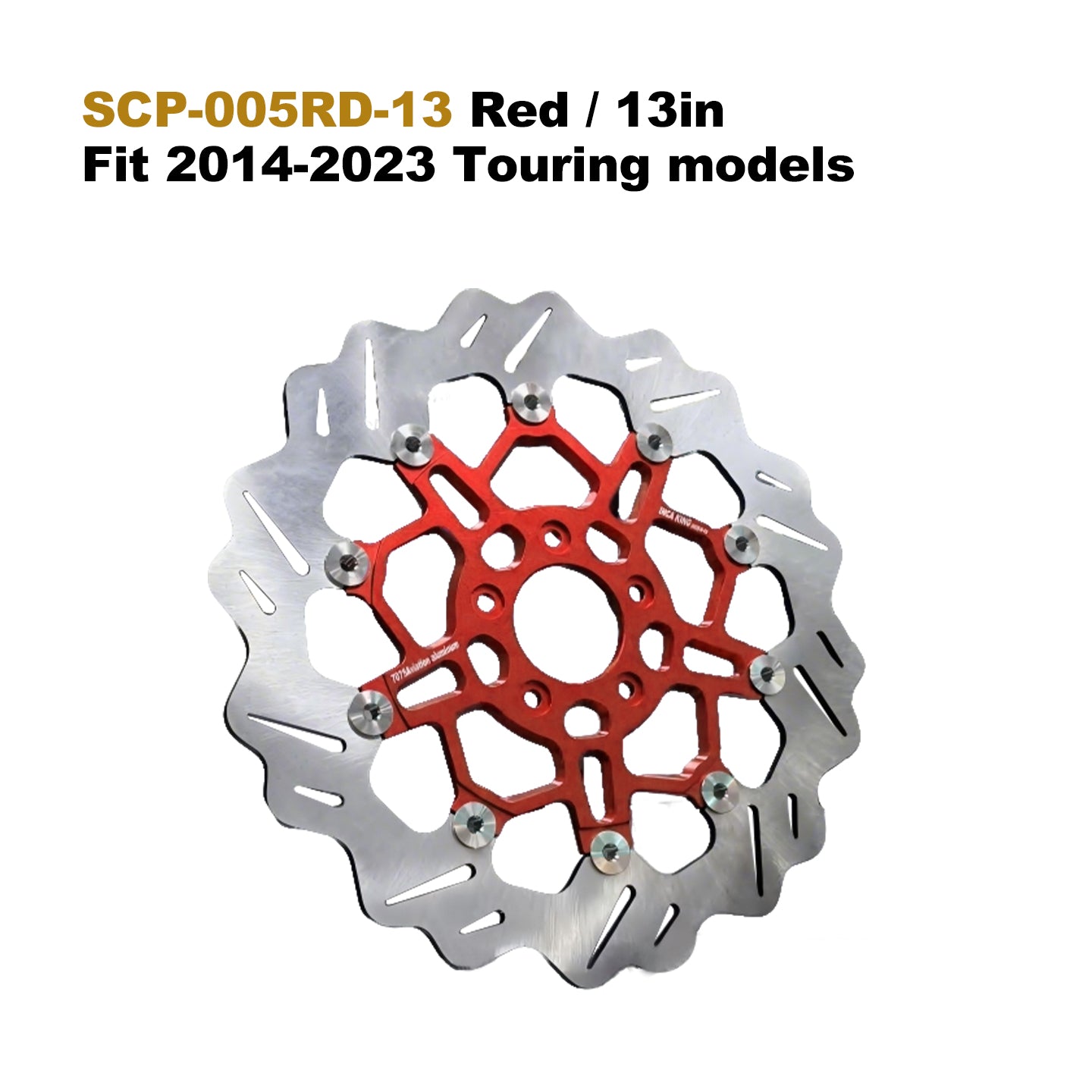 High Performance 13" 7075 Aluminum Floating Brake Rotor for 14-23 Touring 5-Bolt 11.5" Disc Fit Softail Dyna Motorcycle Part