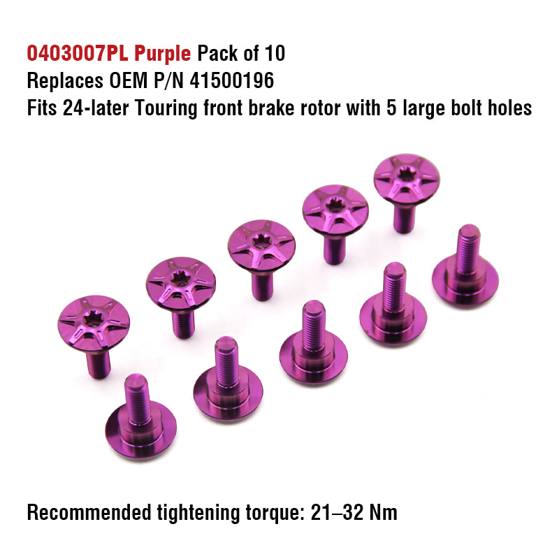 Chiefdom H-D Touring & Softail Front/Rear Brake Rotor Titanium Alloy Bolts