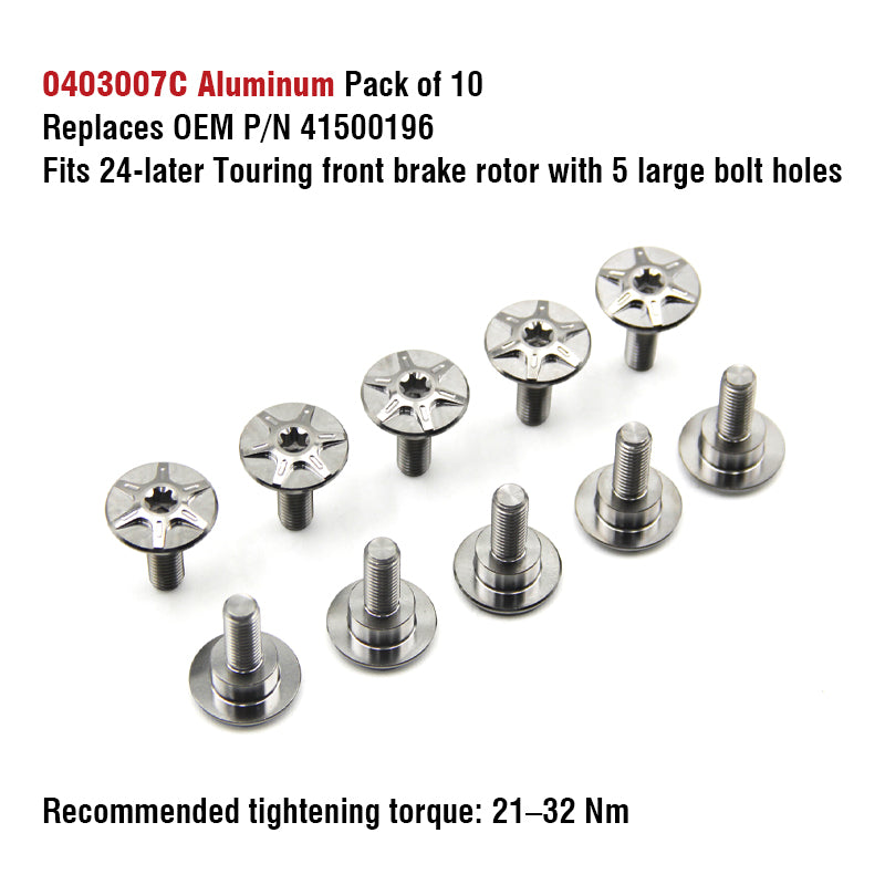 Chiefdom H-D Touring & Softail Front/Rear Brake Rotor Titanium Alloy Bolts