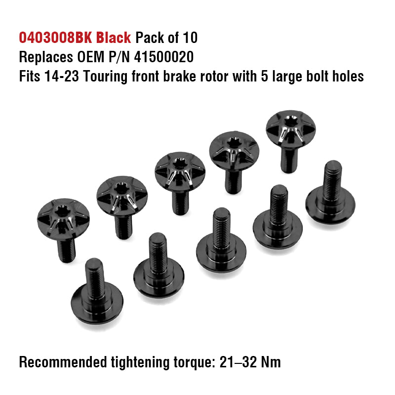 Chiefdom H-D Touring & Softail Front/Rear Brake Rotor Titanium Alloy Bolts
