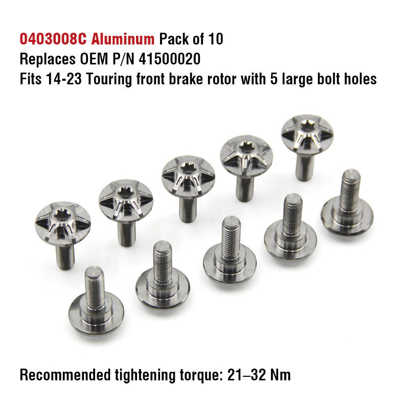 Chiefdom H-D Touring & Softail Front/Rear Brake Rotor Titanium Alloy Bolts