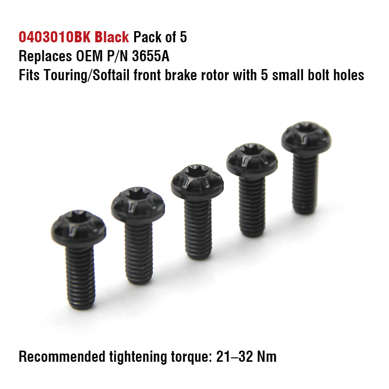 Chiefdom H-D Touring & Softail Front/Rear Brake Rotor Titanium Alloy Bolts