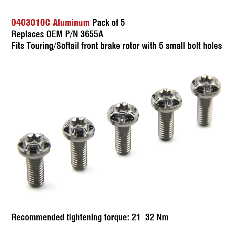 Chiefdom H-D Touring & Softail Front/Rear Brake Rotor Titanium Alloy Bolts