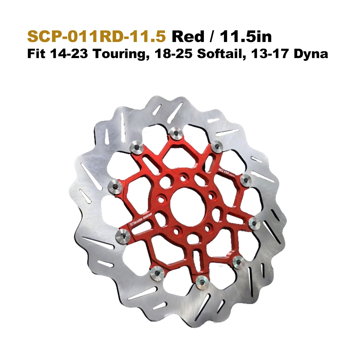 High Performance 13" 7075 Aluminum Floating Brake Rotor for 14-23 Touring 5-Bolt 11.5" Disc Fit Softail Dyna Motorcycle Part