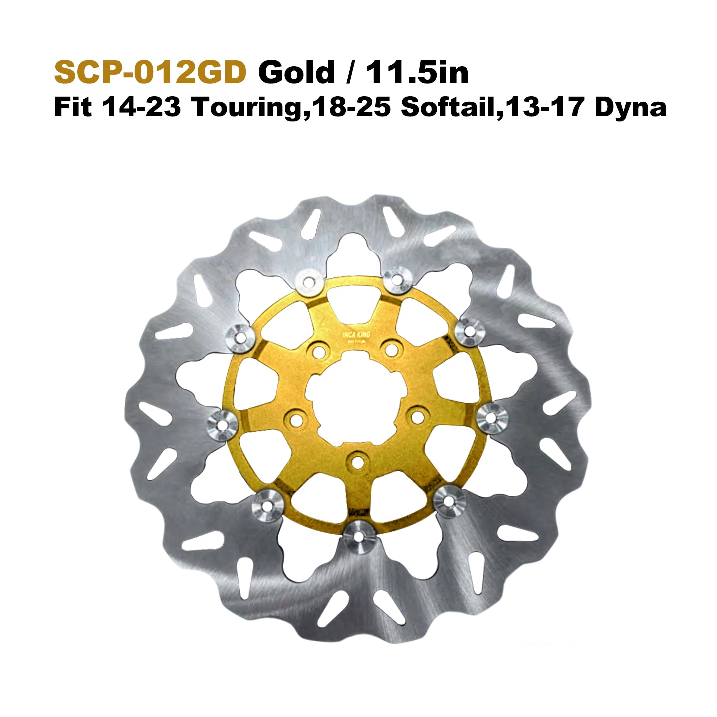 New High Performance 11.5" Front Rear Brake Rotor for Touring Softail Dyna 7075 Aluminum 5-Bolt 11.8" Disc Retrofit/Upgrade