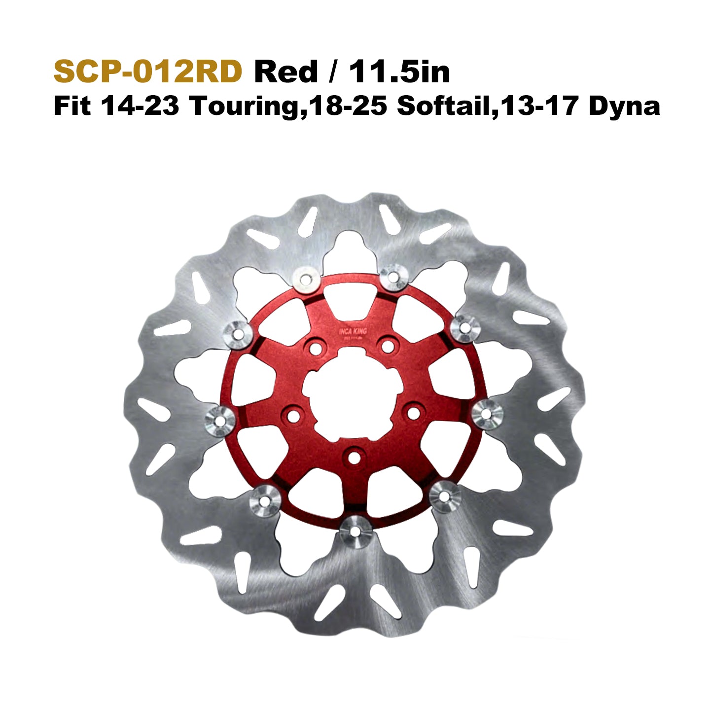 New High Performance 11.5" Front Rear Brake Rotor for Touring Softail Dyna 7075 Aluminum 5-Bolt 11.8" Disc Retrofit/Upgrade