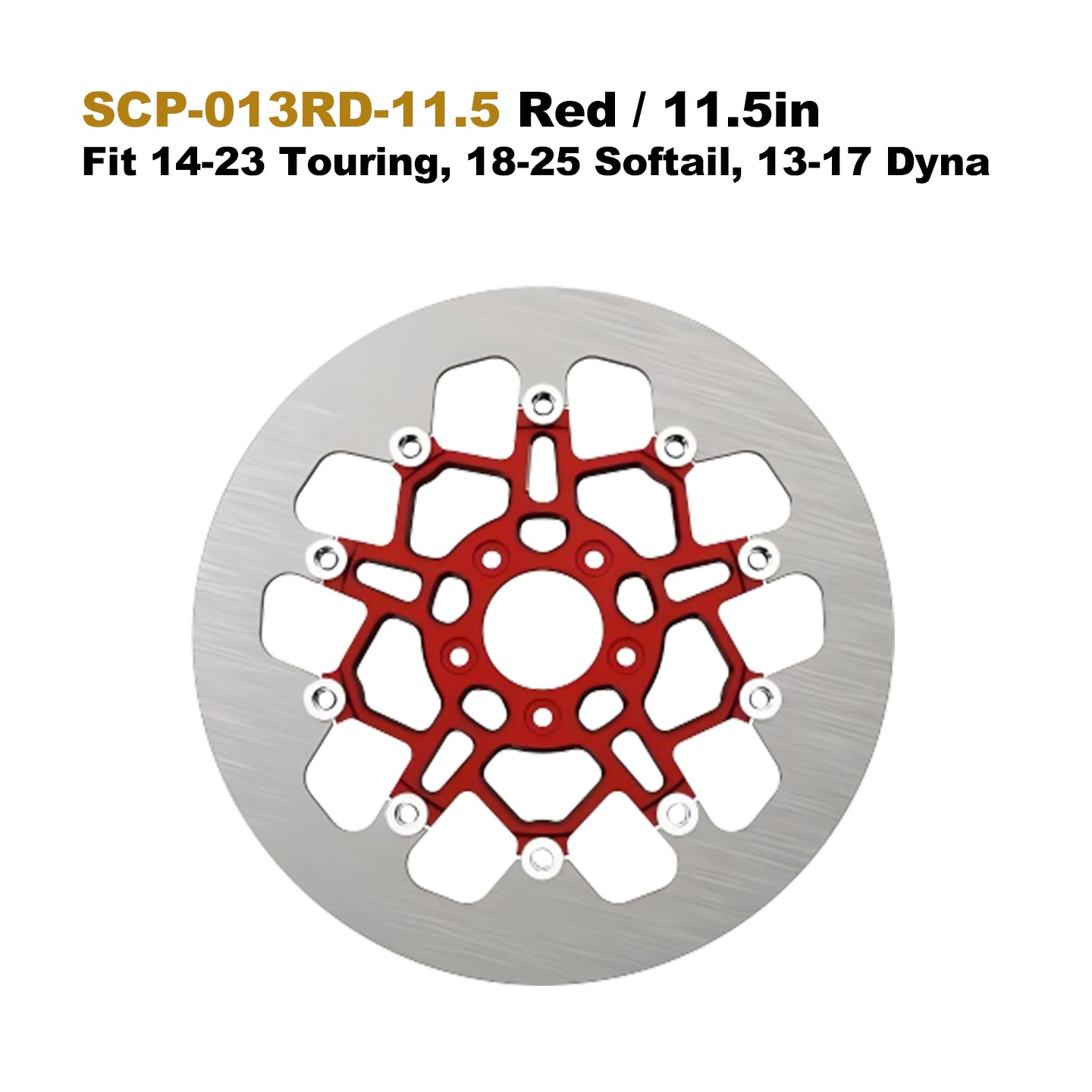 High Performance 13" 7075 Aluminum Floating Brake Rotor for 14-23 Touring 5-Bolt 11.5" Disc Fit Softail Dyna Motorcycle Part