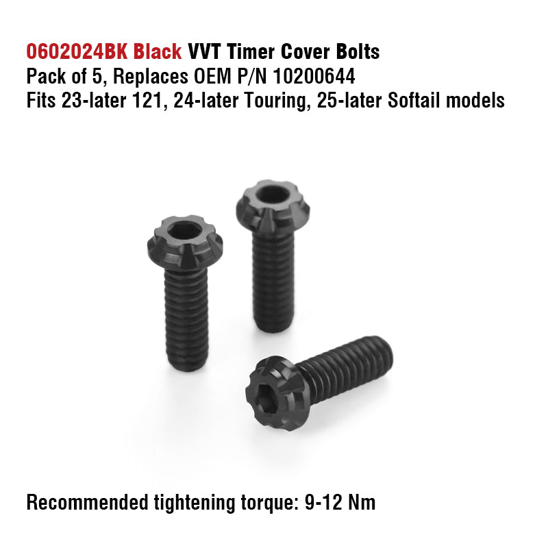 Chiefdom Derby Cover and VVT Timer Cover Titanium Alloy Bolts for H-D 121 Touring 117 Softail Motorcycle