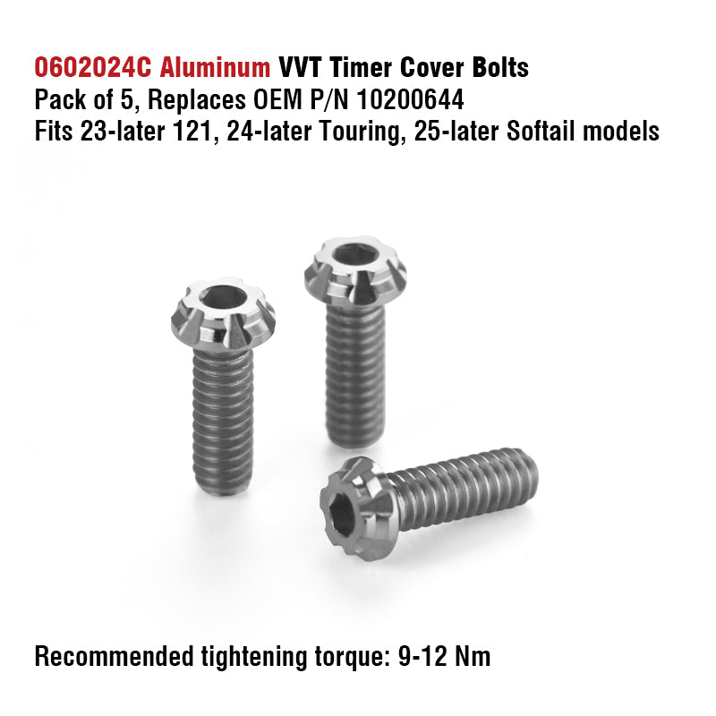 Chiefdom Derby Cover and VVT Timer Cover Titanium Alloy Bolts for H-D 121 Touring 117 Softail Motorcycle