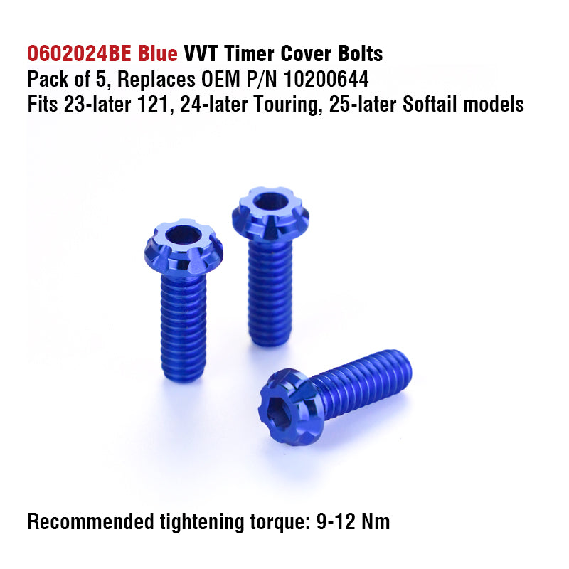 Chiefdom Derby Cover and VVT Timer Cover Titanium Alloy Bolts for H-D 121 Touring 117 Softail Motorcycle