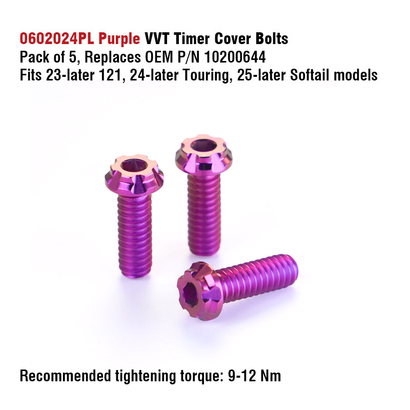 Chiefdom Derby Cover and VVT Timer Cover Titanium Alloy Bolts for H-D 121 Touring 117 Softail Motorcycle