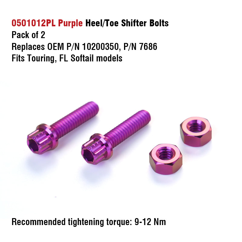 Chiefdom Heel/Toe Shifter and Passenger Foot Pegs Titanium Alloy Bolts for H-D Touring Softail Trike Motorcycle