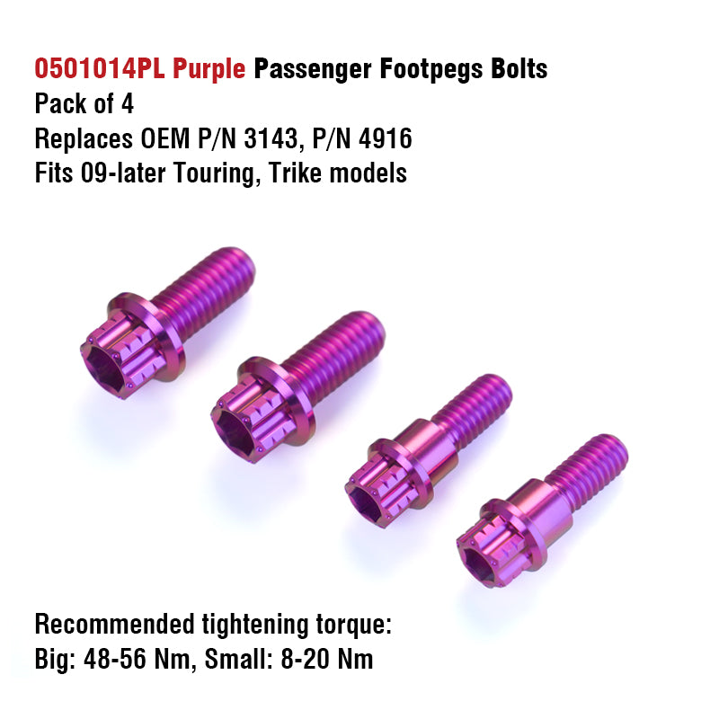 Chiefdom Heel/Toe Shifter and Passenger Foot Pegs Titanium Alloy Bolts for H-D Touring Softail Trike Motorcycle