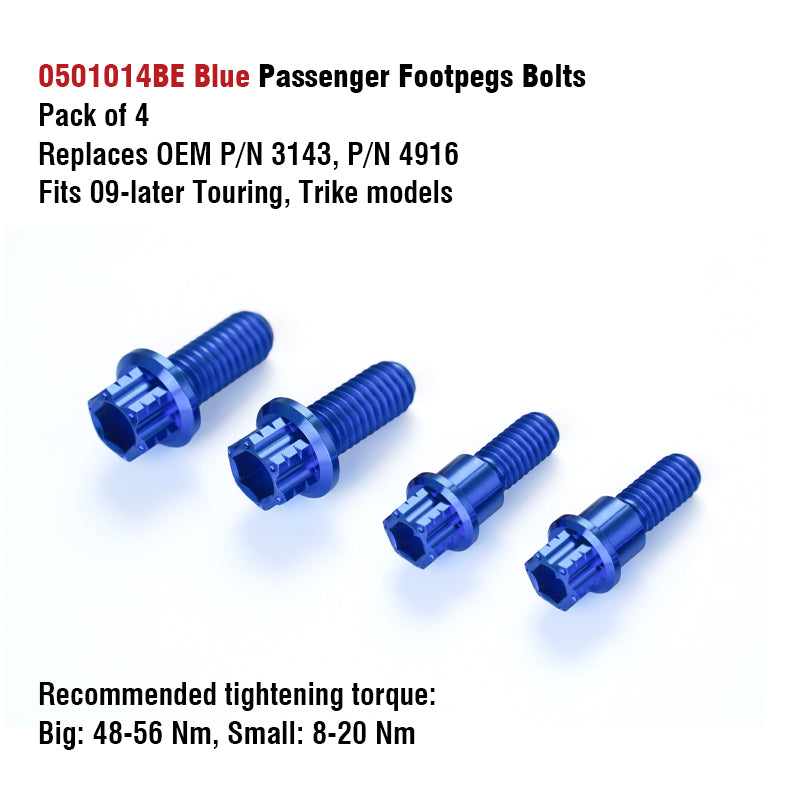 Chiefdom Heel/Toe Shifter and Passenger Foot Pegs Titanium Alloy Bolts for H-D Touring Softail Trike Motorcycle