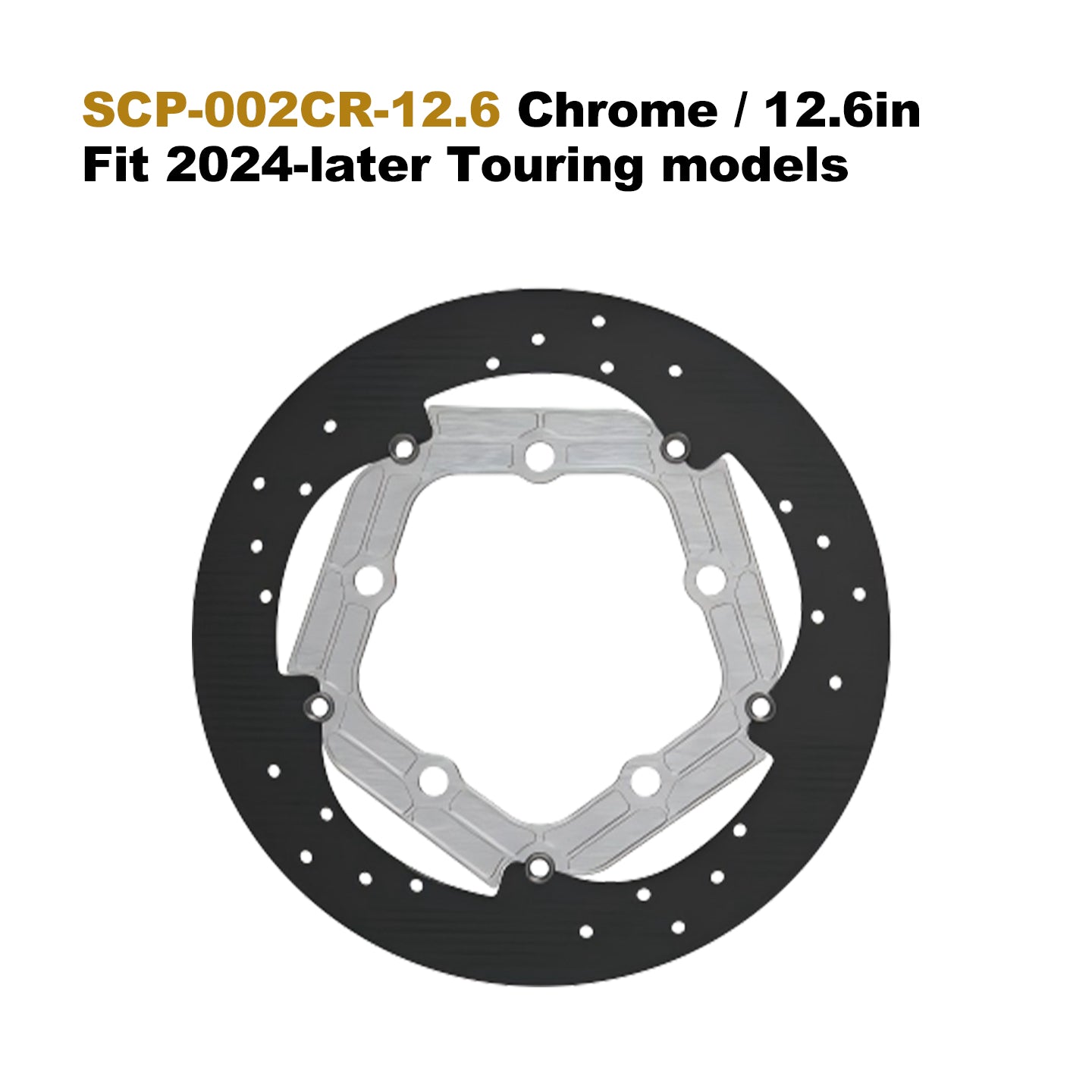 13" Performance Brake Rotor 7075 Aluminum 5-Bolt Lower for HD Touring Motorcycle 12.6" Brake Disc Retrofit/Upgrade