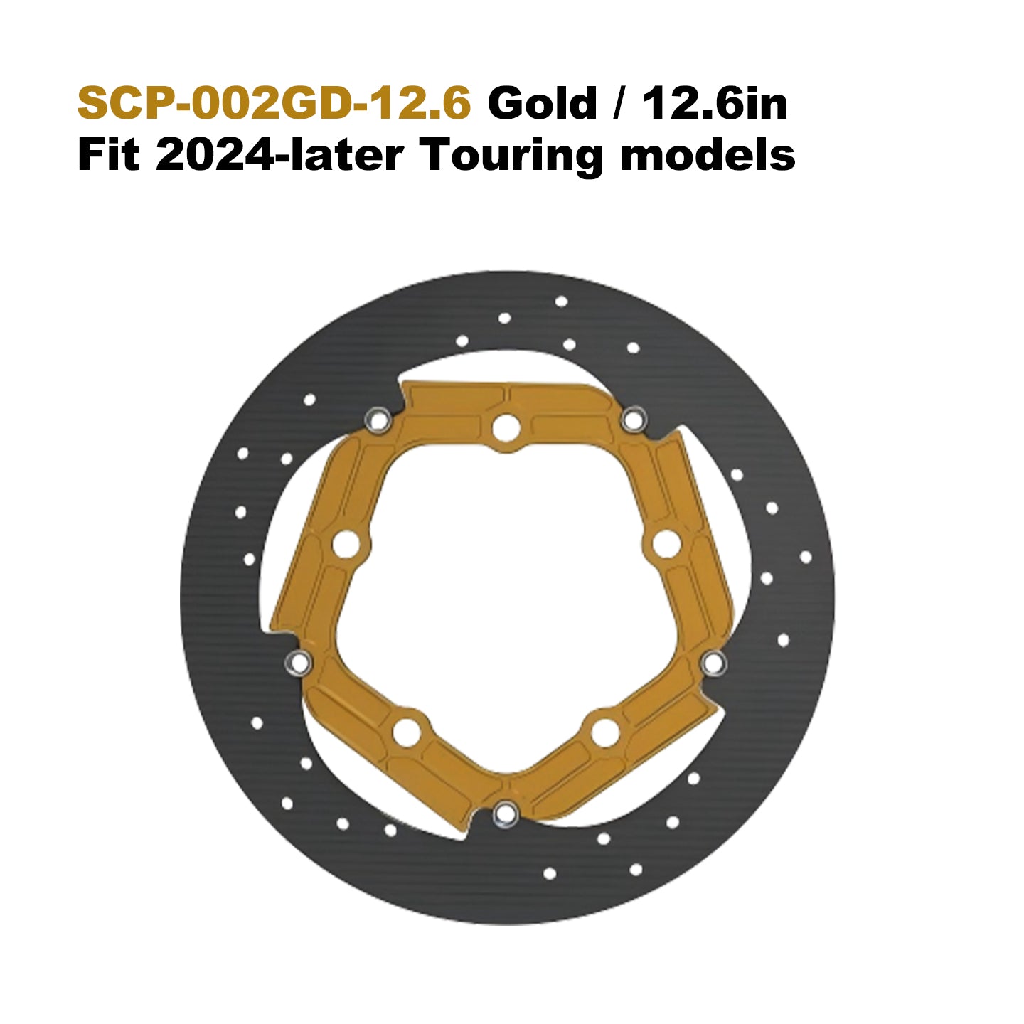 13" Performance Brake Rotor 7075 Aluminum 5-Bolt Lower for HD Touring Motorcycle 12.6" Brake Disc Retrofit/Upgrade