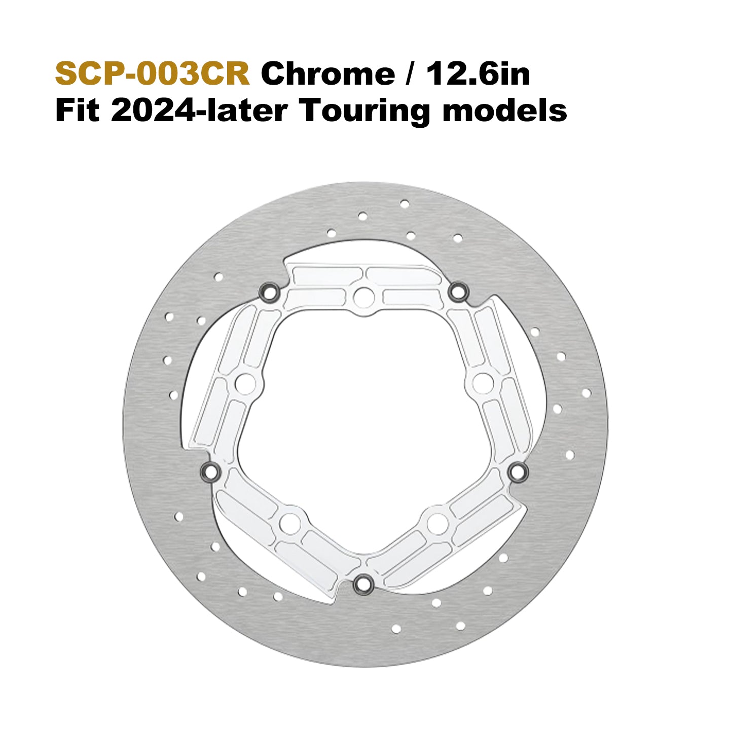 5-Bolt Performance 13 Inch 7075 Aluminum Front Brake Rotor for HD Touring Motorcycle Retrofit/Upgrade 12.6 Inch Disc