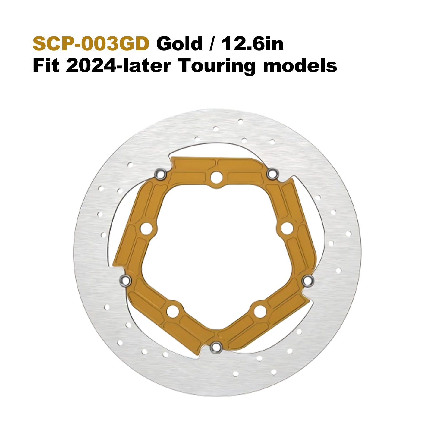 5-Bolt Performance 13 Inch 7075 Aluminum Front Brake Rotor for HD Touring Motorcycle Retrofit/Upgrade 12.6 Inch Disc