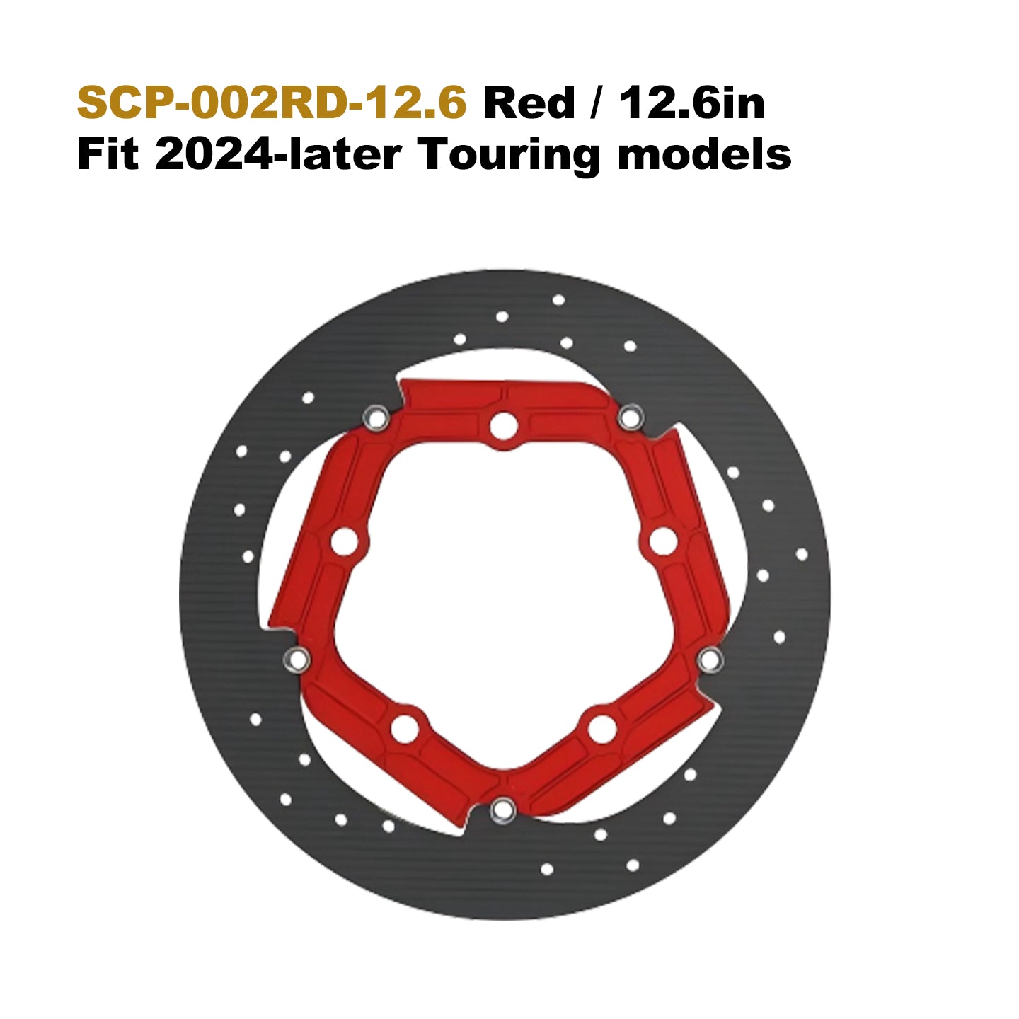 13" Performance Brake Rotor 7075 Aluminum 5-Bolt Lower for HD Touring Motorcycle 12.6" Brake Disc Retrofit/Upgrade