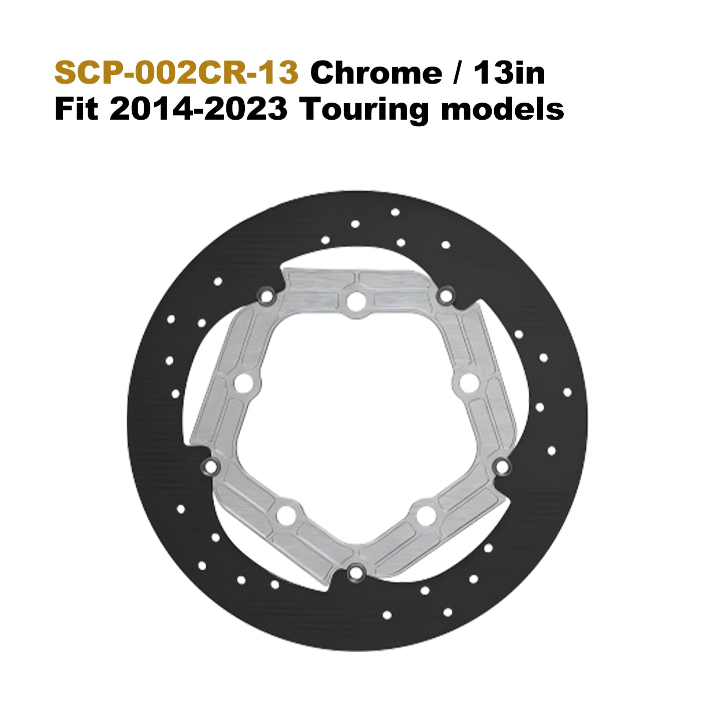 13" Performance Brake Rotor 7075 Aluminum 5-Bolt Lower for HD Touring Motorcycle 12.6" Brake Disc Retrofit/Upgrade