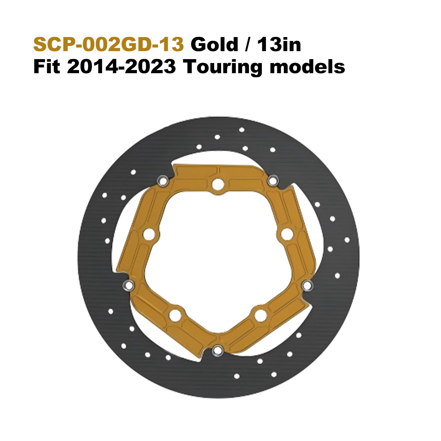 13" Performance Brake Rotor 7075 Aluminum 5-Bolt Lower for HD Touring Motorcycle 12.6" Brake Disc Retrofit/Upgrade