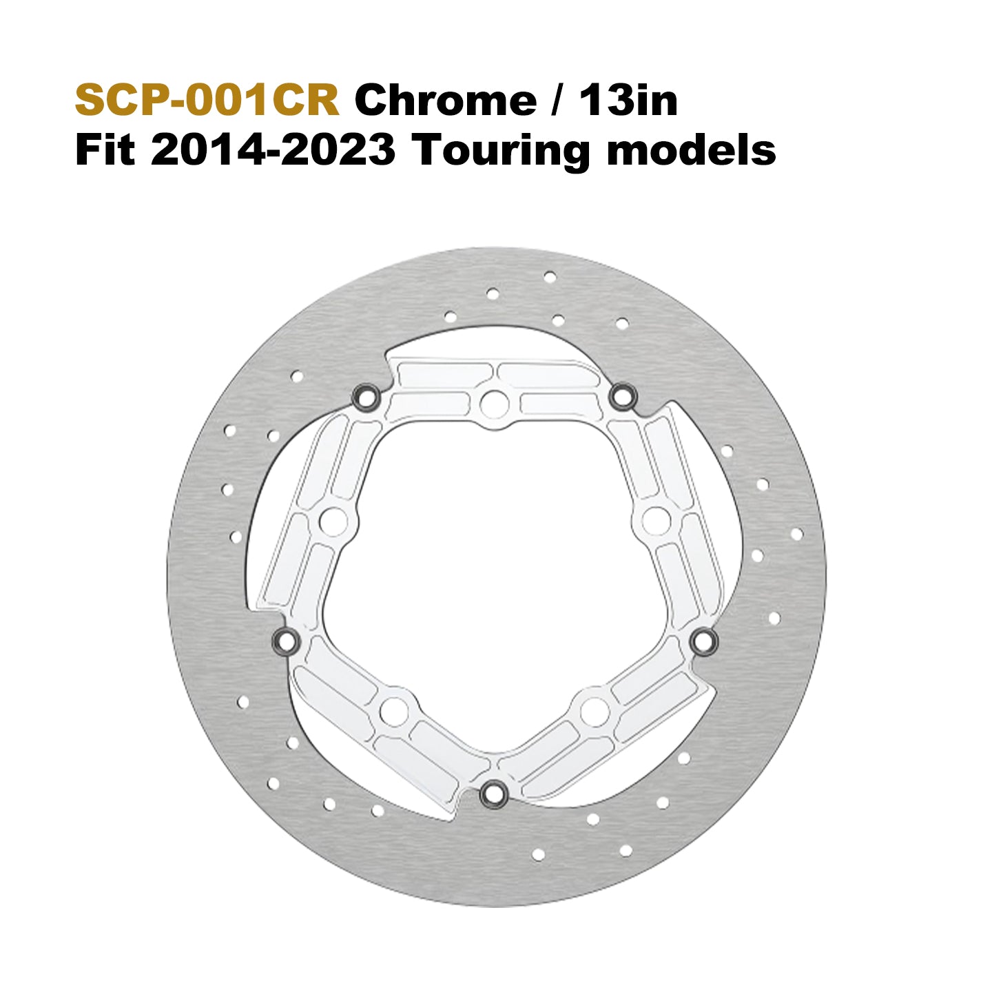 5-Bolt Performance 13 Inch 7075 Aluminum Front Brake Rotor for HD Touring Motorcycle Retrofit/Upgrade 12.6 Inch Disc