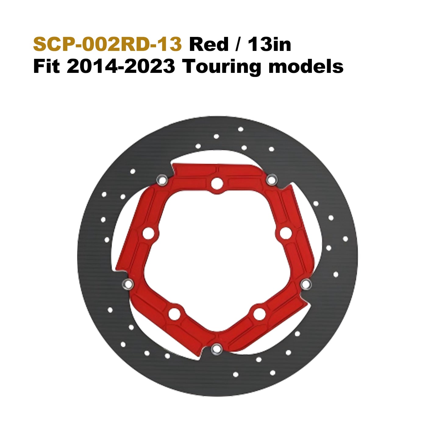 13" Performance Brake Rotor 7075 Aluminum 5-Bolt Lower for HD Touring Motorcycle 12.6" Brake Disc Retrofit/Upgrade