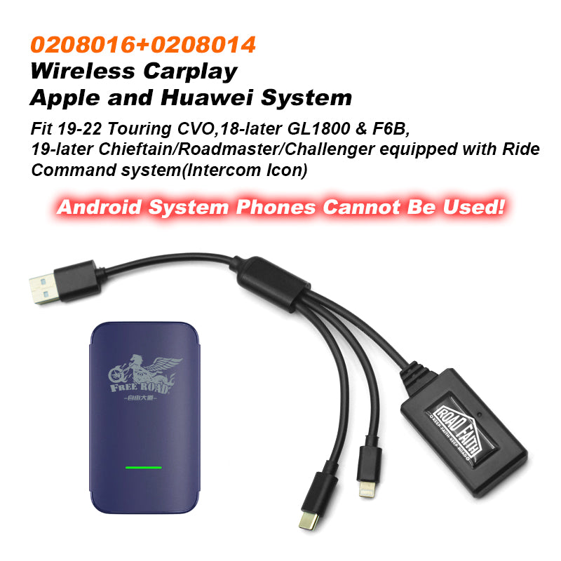 New HD 121 CVO Road/Street Glide Indian Goldwing Motorcycle with Carplay Fit Wireless Connectivity Bike CarPlay AI Box