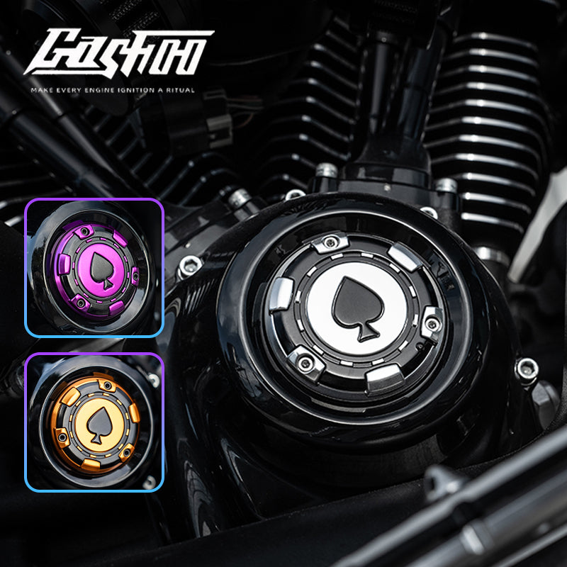 GASHOO Spades Timer Cam Cover Right Fit M8 Softail and Touring Motorcycle Aluminum Alloy for Road Glide Street Glide LowRiderST