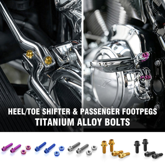Chiefdom Heel/Toe Shifter and Passenger Foot Pegs Titanium Alloy Bolts for H-D Touring Softail Trike Motorcycle