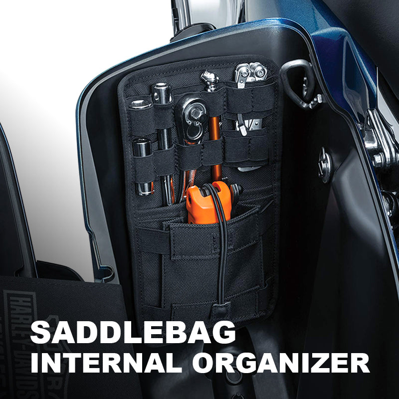 Chiefdom Saddlebag Internal Organizer for HD Touring Motorcycle Hard Side Box Black Tool Storage Bag Left Right