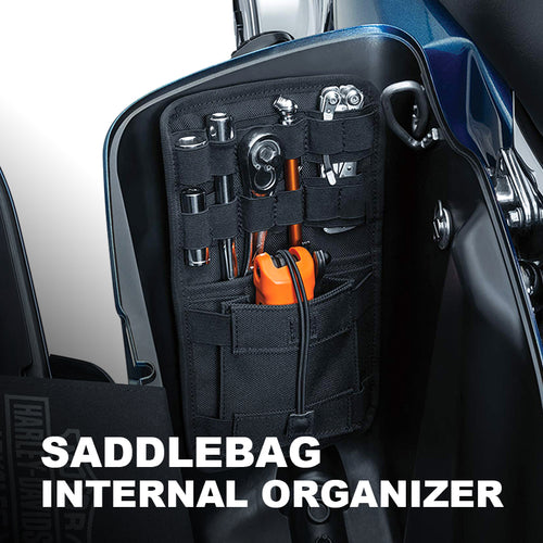 Chiefdom Saddlebag Internal Organizer for HD Touring Motorcycle Hard Side Box Black Tool Storage Bag Left Right