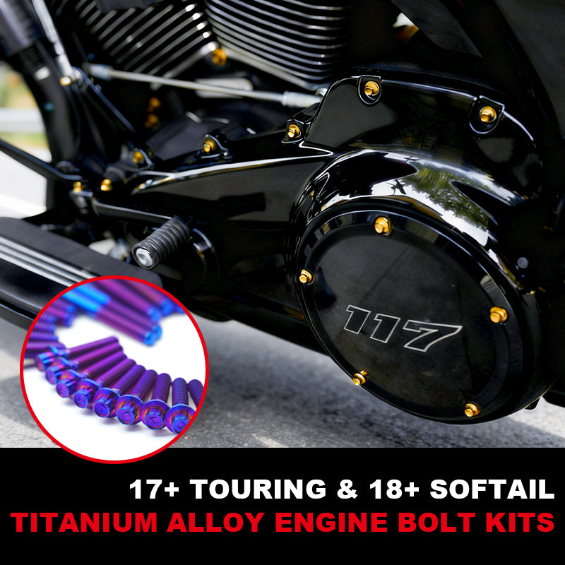 Motorcycle Titanium Alloy 102 Engine Bolts PB Style Screw Set for M8 Touring Softail 121 Road Glide CVO Accessory