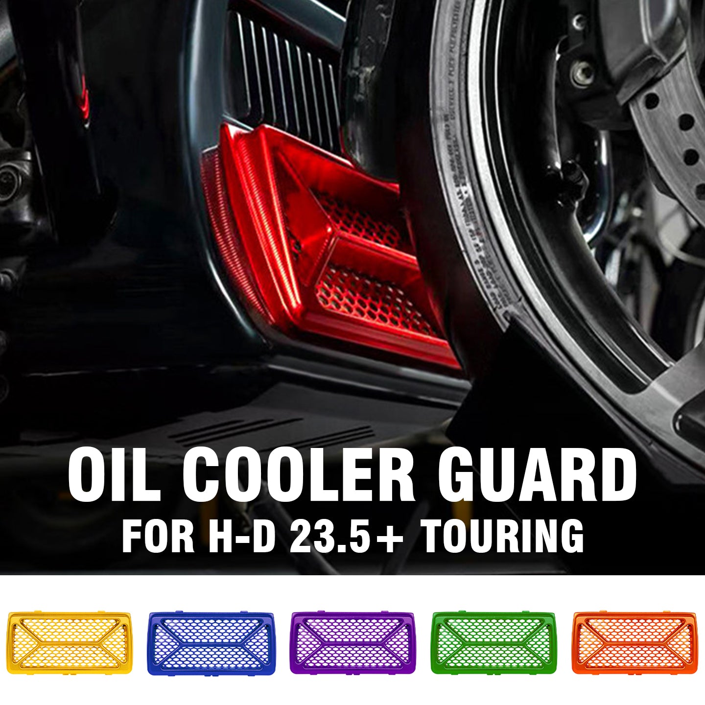 Colors Oil Cooler Guard for H-D 23.5-later Touring Motorcycle Radiator Guard Cover Fit 121CVOST 117 Road Glide Street Glide
