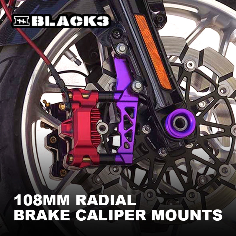 HD 11.5-14 13mm Dia Brake Rotors 108mm Front Rear Radial Brake Caliper Mounts CNC Aluminum Metal Fit 14-up Touring 18-up Softail