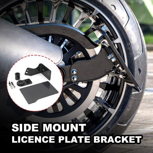 Chiefdom Aluminum Left Side Mount License Plate Bracket for 2018-UP Softail Fat Boy/Street Bob/Breakout  Retrofit/Upgrade