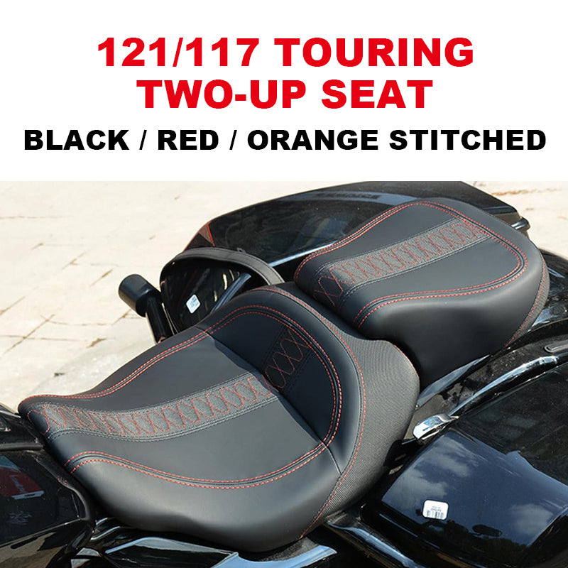 Two-up Leather Driver Passenger Seat Full Set for 2024-later -Davidson Road Glide Street Glide Touring Motorcycle Retrofit